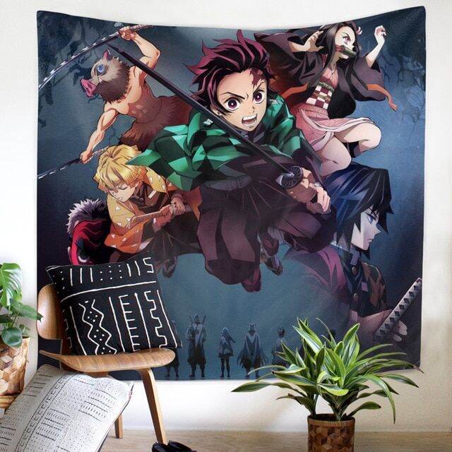 demon-slayer-kimetsu-no-yaiba-พรม-tanjiriu-nezuko-อะนิเมะมังงะอุปกรณ์ต่อพ่วงตกแต่งผนังบ้านแบบครอบคลุม