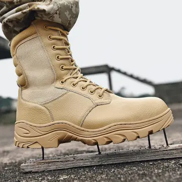 Steel toe outlet military boots