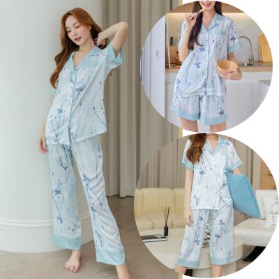 ชุดนอน Muslin pajamas [ โค้ด 130MUSJUL ลด 130 ฿] ชุดนอน Silk Satin  ผ้านุ่มลื่น ใส่สบาย ไม่ร้อน (รุ่น T780,L780,N780) x1