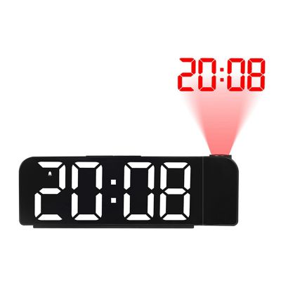 180° Rotation Projection Alarm Clock 12/24H LED Digital Clock USB Charge Ceiling Projector Alarm Clock