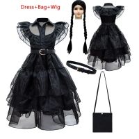 Wednesday Cosplay Dresses Movie Addams Costume Gothic Wind 2023 Vestidos Mesh Party Gown Kids Girls Halloween Carnival Dress  by Hs2023