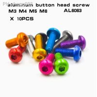 10pcs aluminum button head screw M3 M4 M5 M6x5/6/8/10/12/16/20 colourful Aluminum hex socket head screw