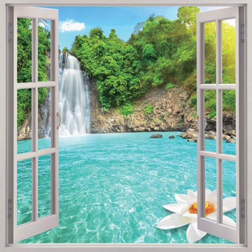 free-shipping-waterfall-3d-window-view-removable-wall-art-sticker-vinyl-decal-home-decor-mural