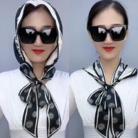 ◎ [Double layered and double-sided] scarf hat Feiling the same type of sunscreen scarf headband ribbon multi-purpose hood