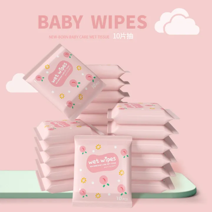 10s Wet Wipes Baby Care Hand and Mouth Wipes Small Packet Wet Wipes