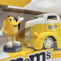 Jada1:24 M &amp; MS YELLOW &amp; 1974 Ford COE FLATBED จำลอง Diecast รถโลหะรุ่นรถของเล่นสำหรับของขวัญเด็กคอลเลกชัน