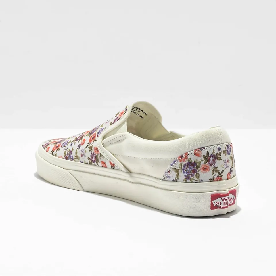 Vans Vintage Floral Classic Slip-On (Vintage) Floral/Marshmallow VN0009Q7FS8 M4W5.5