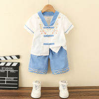 Childrens Han Chinese Costume Boys Chinese Style Summer Clothing Boys Summer Thin Ancient Costume Boys Baby Tang Suit Childrens Day Performance Clothing