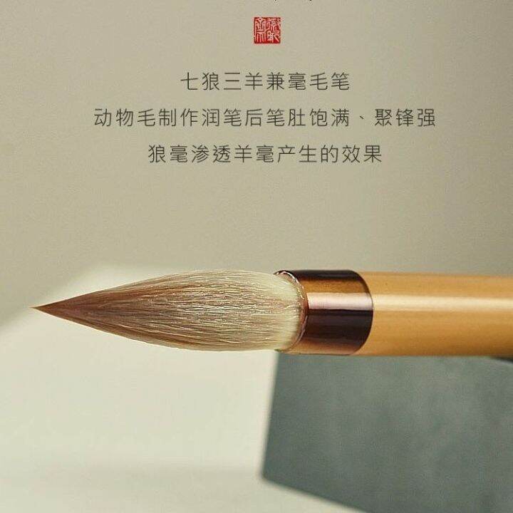 professional-grade-wolf-sheep-and-hair-brush-for-beginners-to-learn-chinese-painting-seven-wolves-and-three-sheep-in-chinese-regular-script-big-regular-script-small-running-script-and-ou-kai-special