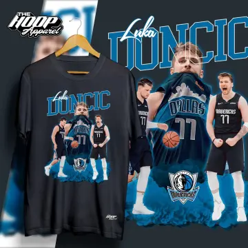 Blue Luka Doncic Old School Logo T-Shirt at  Men’s Clothing store