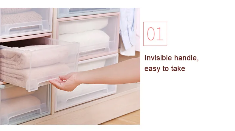 20L Transparent Stackable Drawer Storage Desktop Box Cabinet