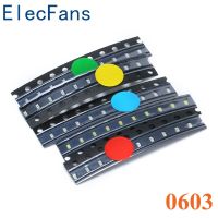 50pcs (5 colors x 10pcs) 0603 SMT SMD LED Blue Red White Green Yellow Light Emitting Diode Lamp Electrical Circuitry Parts