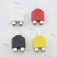 3.5mm RCA Jack 1 Male to 2 Female Y Splitter AV Audio Video Plug Adapter Double Connectors AccessoriesYB23TH