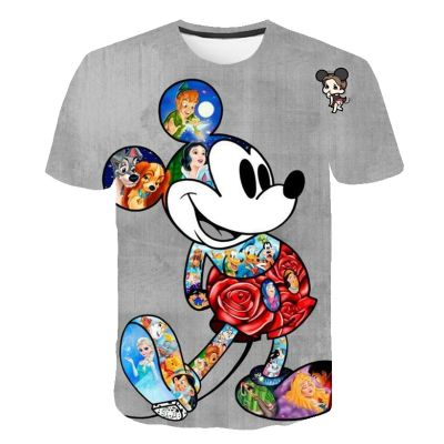 Mickey Mouse T shirts 3D Printing Boys T-shirt Summer Casual Short Sleeve Mickey Tops Kids Funny Loose O-neck Boys Child Clothes