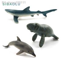 Simulation Small Blue Shark miniature Ornaments figure Animal Model Manatee Dolphin Figurine home decoration accessories decor