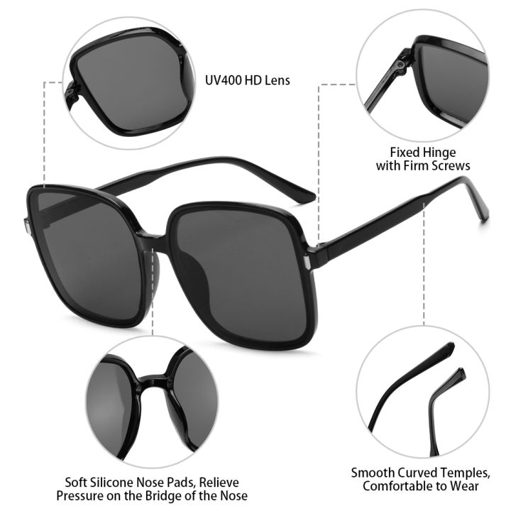 okdeals-แว่นตาไดรเวอร์แว่นตากันแดดขนาดใหญ่วินเทจสุดหรูสำหรับสุภาพสตรีกรอบใหญ่แว่นตากันแดดสี่เหลี่ยม
