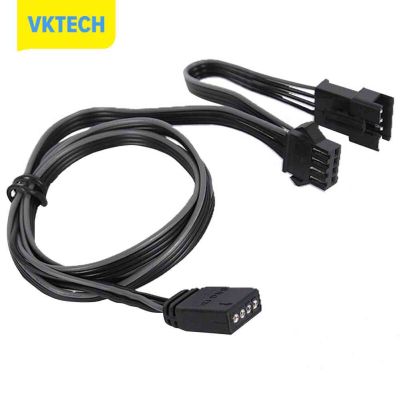 [Vktech] PHANTEKS 4ขาสายเชื่อมต่อ RGB 60เซนติเมตรพัดลม Casing PC สายไฟต่อแถบไฟ LED