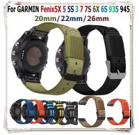 7X สายสำหรับการ์มินอัจฉริยะไนลอนสายรัดข้อมือ7S สำหรับ Garmin Fenix 5X 6X 5S 5 6 6S สายรัดข้อมือแบบสวมเร็ว26/22/20Mm twzhvj