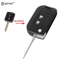 【HOT SALE】 islwpi KEYYOU 2ปุ่มดัดแปลงพลิกพับกรณีรถสำหรับนิสสัน Qashqai Primera Micra Navara Almera หมายเหตุซันนี่