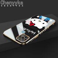 Chenyyka เคสสำหรับ OPPO A15 A15s A35 4G เคสลายการ์ตูนแมวลูกแมวน่ารักกันกระแทกเคสโทรศัพท์ขอบด้านข้างสี่เหลี่ยมเคสลายชุบหรูหราแบบเต็มเคสป้องกันกล้อง