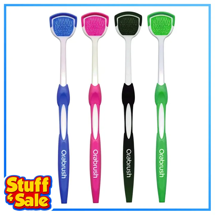 Dentek Orabrush Tongue Cleaner Helps Fight Bad Breath 4 Tongue Scrapers