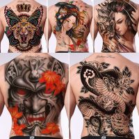 hot！【DT】◙℗  Back Large Temporary Sticker Mens King Snake Tiger Woman Fake