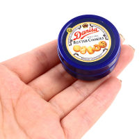 Senia 1pcs 1/12 dollhouse Miniature danish Cookie Blue Tin BOX ชุดอุปกรณ์ครัว