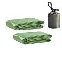 2pcs Hypothermia Rescue First Aid Kit Camp Keep Foil Mylar Lifesave Warm Heat Outdoor hermal Dry Emergent Blanket Survive Green