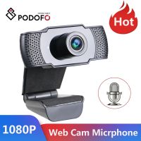 ◑❂ Podofo 1080P Webcam Mini Computer Pc WebCamera Microphone Anti-peeping Rotatable Camera for Live Broadcast Video Conference Work