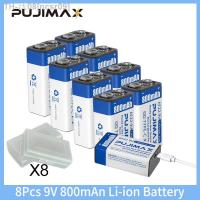 ncsr09 PUJIMAX 9V Li-ion Type-C 800mAh Rechargeable Battery 6F22 800mAh 9V Lithium Battery With Cable Battery Box Safe Durable