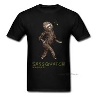 Sassquatch Tee Sasquatch T-shirt Men Black T Shirt Funny Cartoon Printed Tops Mens Cotton Clothing Summer Monster Tshirt