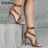 Eilyken Summer Fashion Leopard grain Party y Open-toed Thin heels Sandals Elegant Buckle Strap Lady Pumps Sandals size 35-40