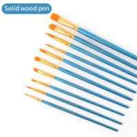 [Kiki tool store] 10Pcs/Set Watercolor Gouache Paint Brushes Different Shape Round Pointed Tip Nylon Hair Painting Brush Set Art Supplies