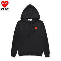 COMME Des GARCONS เสื้อฮู้ดทรงหลวมสำหรับผู้หญิง,คลังสินค้าพร้อมเสื้อเสื้อกันหนาวมีฮู้ดพิมพ์ลายสวยงามสวมใส่ของแท้100% แบรนด์