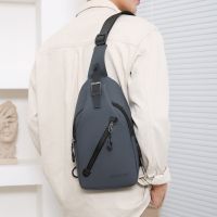 【jw】◈☒▬ Mochila pequena multifuncional para homens bolsa de ombro casual peito impermeável zíper duplo viagem carteira moda