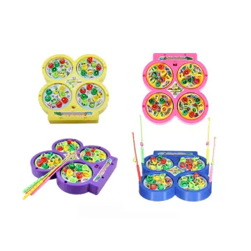 RUICHENG 46PCS Magnetic Fishing Pool Toys Game for Kids Water Table Bath-tub  Kiddie Party Toy with Pole Rod Net Plastic Floating Fish Toddler Color  Ocean Sea Animals
