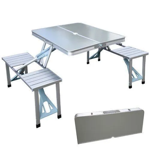 Portable Folding Aluminum Suitcase, Portable Folding Table And Chairs For Camping