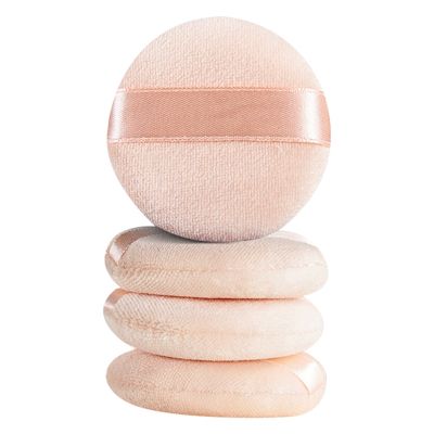 4Pcs Loose Powder Puff Pad Cosmetic Sponges Velour Makeup Applicator Washable Foundation Puff for Powder with Case