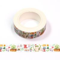 15mm * 10m สีน้ำสวนเครื่องมือ Masking Washi เทปกาวตกแต่งเทป Diy Scrapbooking สติกเกอร์ป้ายเครื่องเขียน-fkldqyfiopgjf