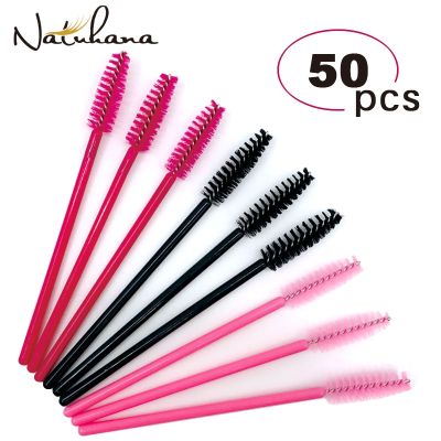 50Pcs Disposable Micro Eyelash Comb Brush Spoolers Makeup Kit Lash Extension Brushes Mascara Applicator Wand Lash Eyebrow Brush Makeup Brushes Sets