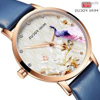 ⌚ นาฬิกา MINI FOCUS brand fashion female table light luxury dial Japan movement waterproof leather belt watch 0330 l