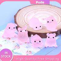 PUDE 20Pcs สีชมพูอมชมพู หมูคาวาอี้ มินิมินิ งานฝีมือสมุดติดรูป หุ่นขนาดเล็ก สวนนางฟ้า เรซิน หมูการ์ตูน ตกแต่งบ้านตุ๊กตา