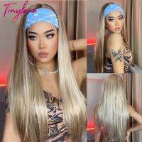 【LZ】✆  Long Straight Headband Synthetic Wig Light Blonde Brown Womens Headband Wigs Bohemian Fake Hair for Black Women Heat Resistant