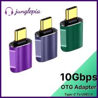 JUNGLEPIA อะแดปเตอร์ OTG ตัวผู้เป็นตัวเมีย10Gbps การถ่ายโอนข้อมูลแล็ปท็อป USB ตัวเชื่อมต่อ Type-C มินิโทรศัพท์มือถือ USB-C ไปยัง USB ตัวแปลง3.0