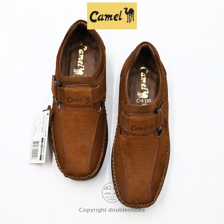 camel-รองเท้าคัทชู-หนังแท้-หนังลายช้าง-พื้นนุ่ม-เย็บพื้น-รุ่น-cm110-ไซส์-40-45