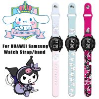 〖Bar watchband〗Kuromi ห่วงซิลิโคน Cinnamoroll 20มม. 22มม. สำหรับ Samsung Galaxy Watch 3 Active 2 S3กำไล Huawei GT2 Pro Strap Hot