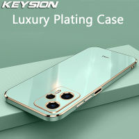 KEYSION เคสสำหรับ Xiaomi ซิลิโคนนิ่มสี่เหลี่ยมกันกระแทก POCO F5 Pro ฝาหลังโทรศัพท์เคลือบผิวสำหรับ POCO F5 Pro