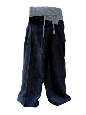 Asian Two tone Thai fisherman pants yoga trousers free size cotton blue and dark blue cotton กางเกงโยคะทูโทน ไทยชาวประมง กางเกงโยคะ ฟรีไซส์ สีน้ำเงินและสีน้ำเงินเข้ม ผ้าฝ้าย