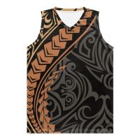 เสื้อกีฬาบาสเกตบอลลายสักลาย Fijian Polynesian Trial Fijian Totem สำหรับผู้ชายใส่กลับด้านได้เสื้อเครื่องแบบทีม