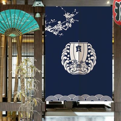 Fashion 2023 Japanese style ship linen wave door curtain wall living room partition wall decoration kitchen curtains hanging on half screen wall